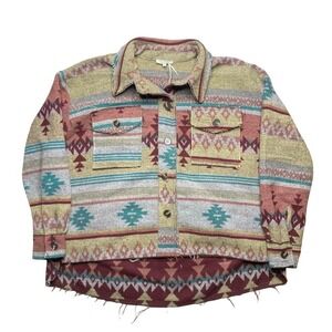 La Miel boho southwestern‎ tribal shacket jacket